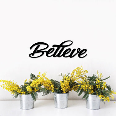 Metal Believe Sign | Believe Word | Rustic Word Art Sign | Wall Decor | Metal Art Sign | Inspirational Words | Christmas Believe Decor